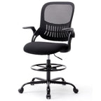 Black Swivel Rolling Office Chair With Footrest