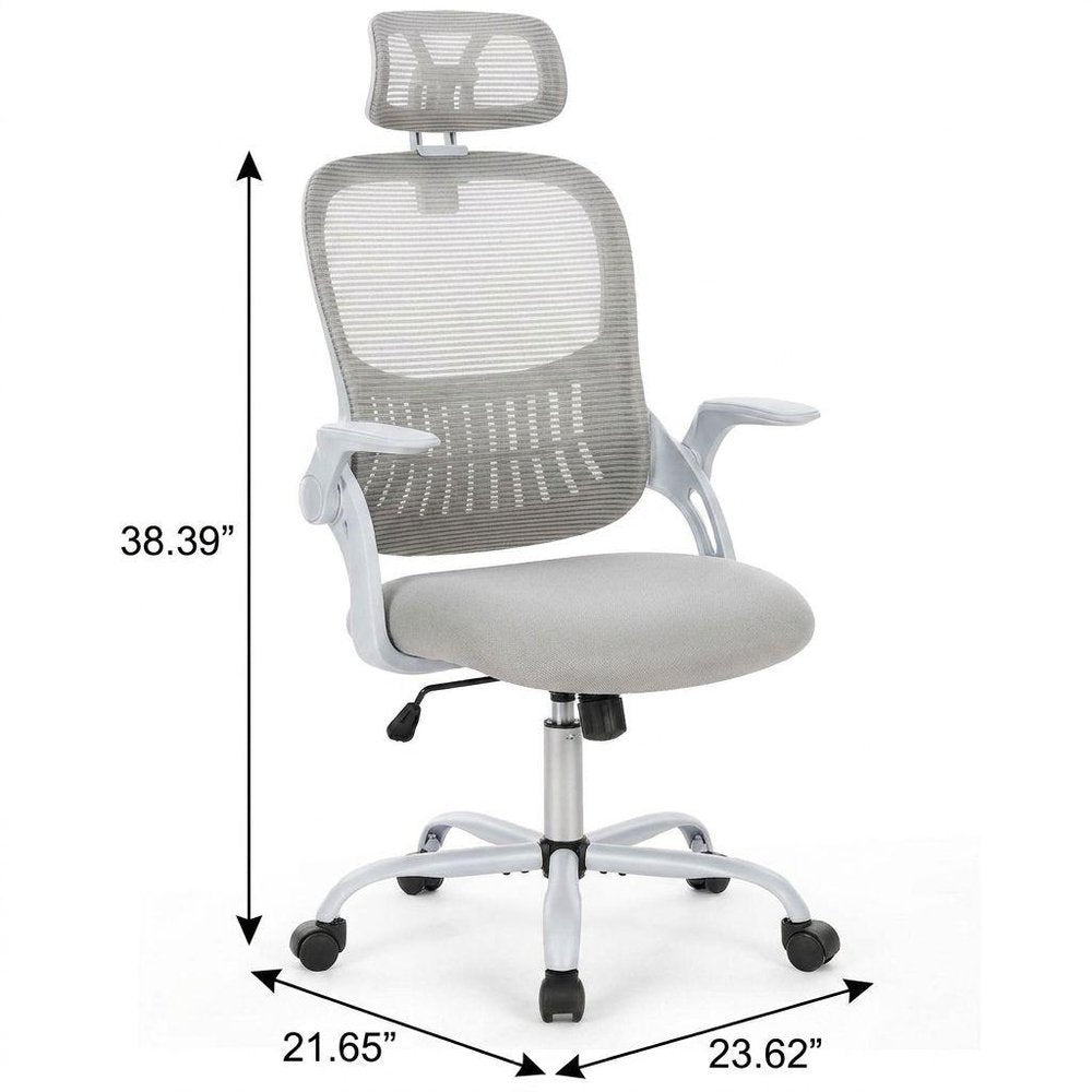 Gray Swivel Rolling Office Chair