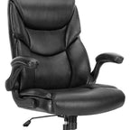 Black Faux Leather Swivel Rolling Executive Office Chair