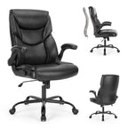 Black Faux Leather Swivel Rolling Executive Office Chair