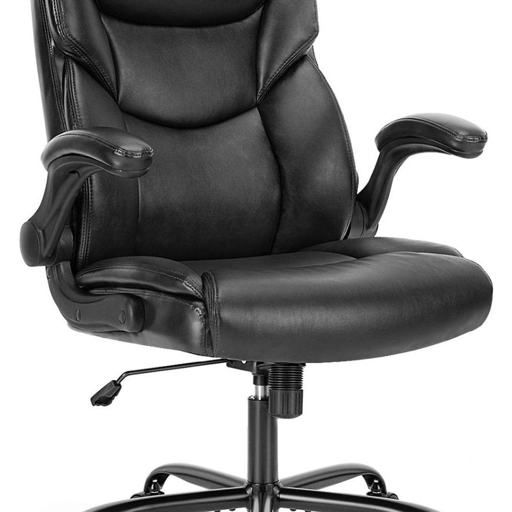 Black Faux Leather Swivel Rolling Executive Office Chair