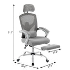 Gray Swivel Rolling Office Chair With Footrest