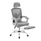 Gray Swivel Rolling Office Chair With Footrest