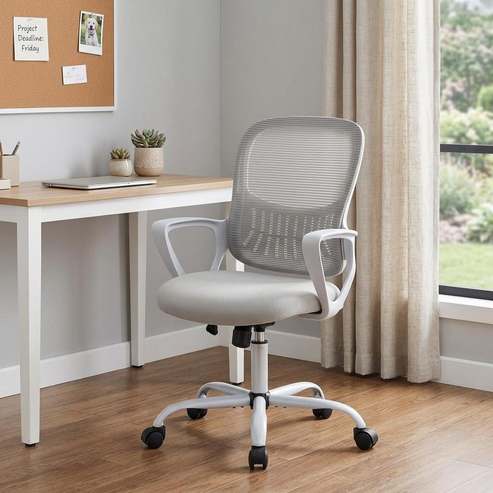 Gray Swivel Rolling Office Chair