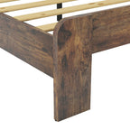 Brown Solid Wood Queen Bed Frame