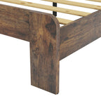 Brown Solid Wood Queen Bed Frame