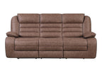 87" Brown Upholstered Reclining Sofa