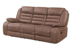 87" Brown Upholstered Reclining Sofa