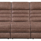 87" Brown Upholstered Reclining Sofa