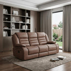 87" Brown Upholstered Reclining Sofa