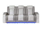 83" Gray Corduroy Reclining Wireless Charger Sofa