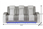 83" Gray Corduroy Reclining Wireless Charger Sofa