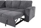 95" Gray Faux Leather Sleeper Sofa And Storage