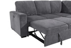 95" Gray Faux Leather Sleeper Sofa And Storage