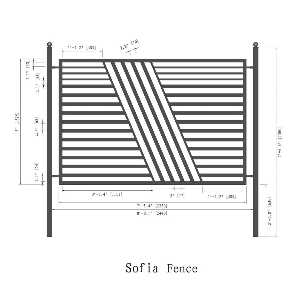 Aleko 2-Panel Fence Kit – SOFIA Style – 8x5 ft. Each