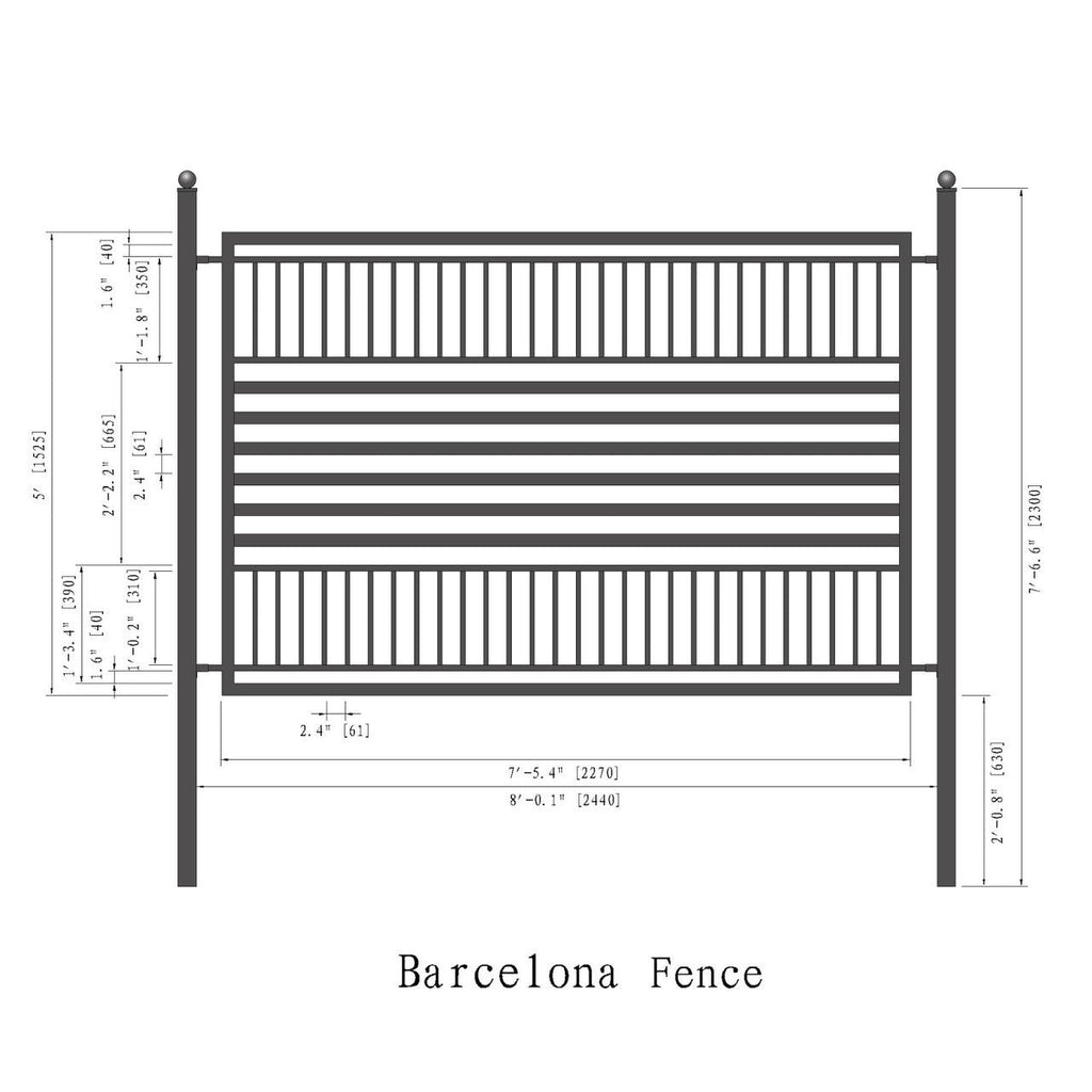 Aleko 4-Panel Fence Kit – BARCELONA Style – 8x5 ft.