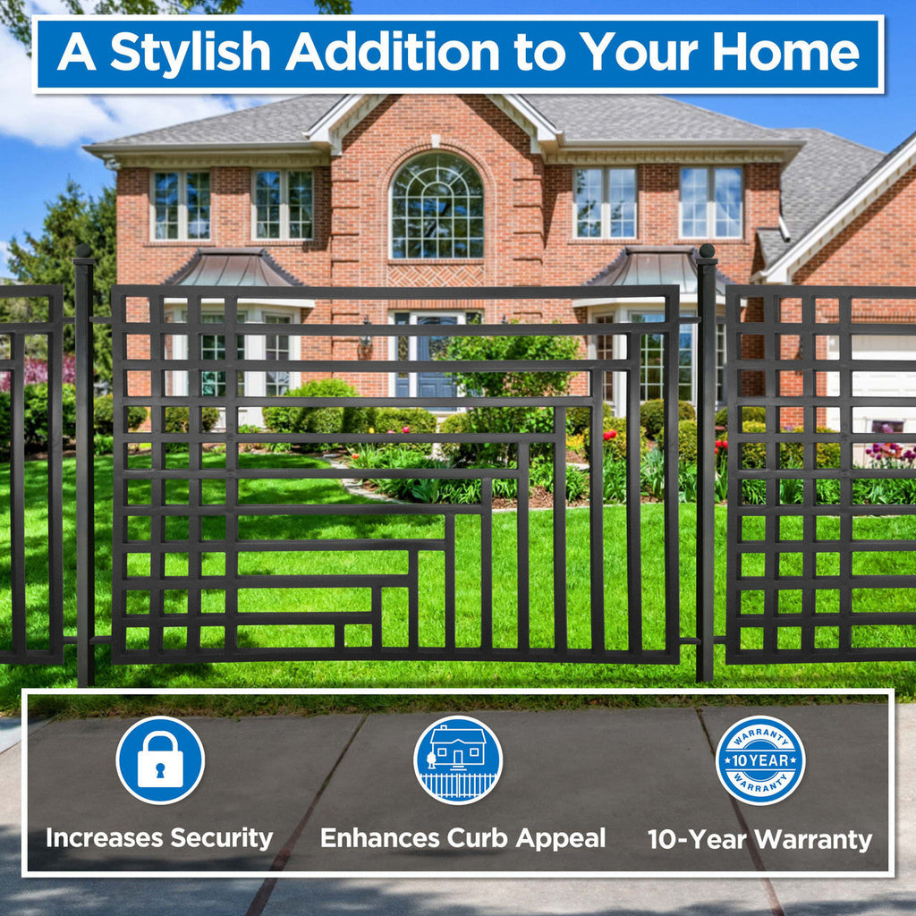 Aleko 4-Panel Fence Kit – KYIV Style – 8x5 ft.