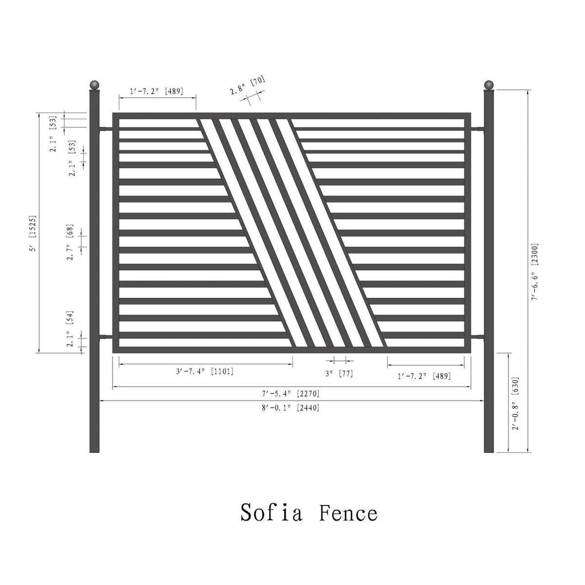 Aleko 4-Panel Fence Kit – SOFIA Style – 8x5 ft. Each