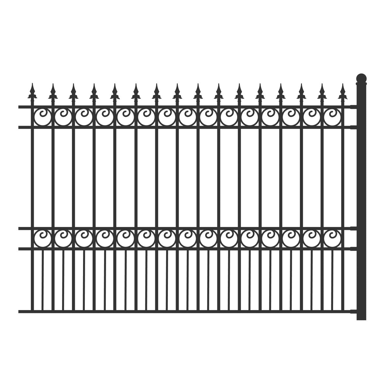 Aleko 4-Panel Steel Fence Kit – LONDON Style – 8x5 ft. Each
