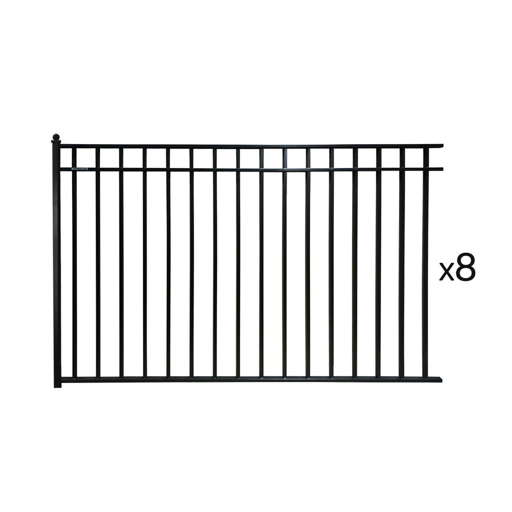 Aleko 8-Panel Steel Fence Kit – MADRID Style – 8x5 ft. Each