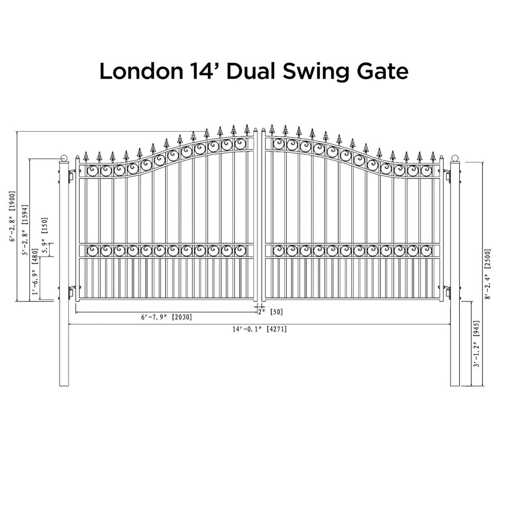 Aleko Automated Steel Dual Swing Driveway Gate and Gate