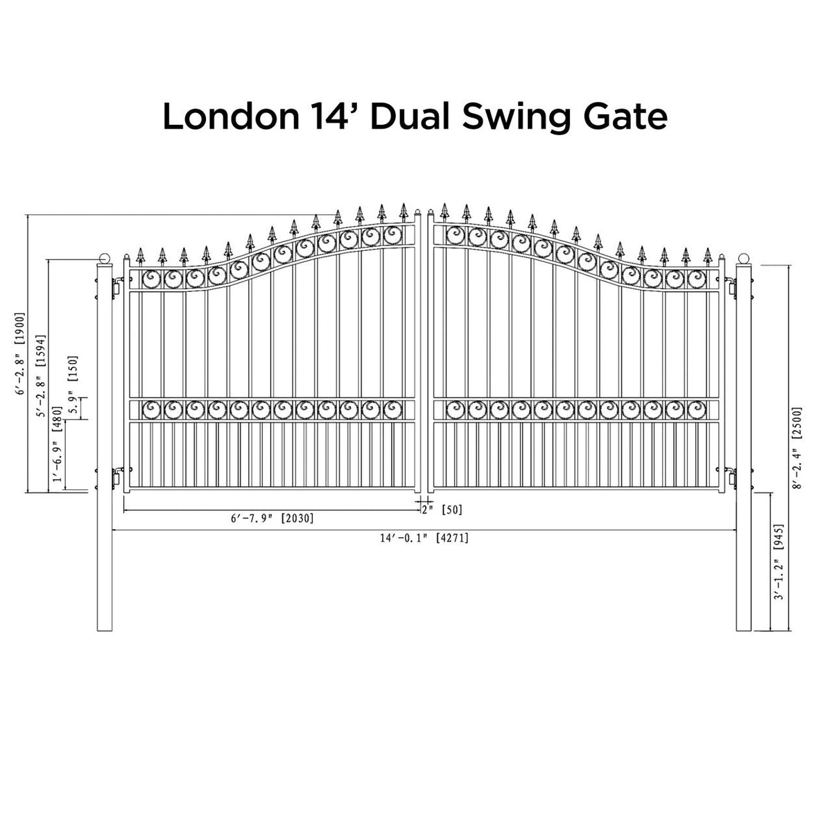 Aleko Automated Steel Dual Swing Driveway Gate and Gate