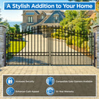 Aleko Automated Steel Dual Swing Driveway Gate and Gate