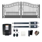 Aleko Automated Steel Dual Swing Driveway Gate and Gate