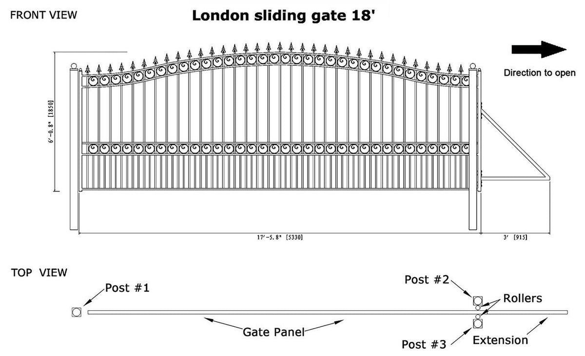 Aleko Automated Steel Sliding Driveway Gate and Gate Opener