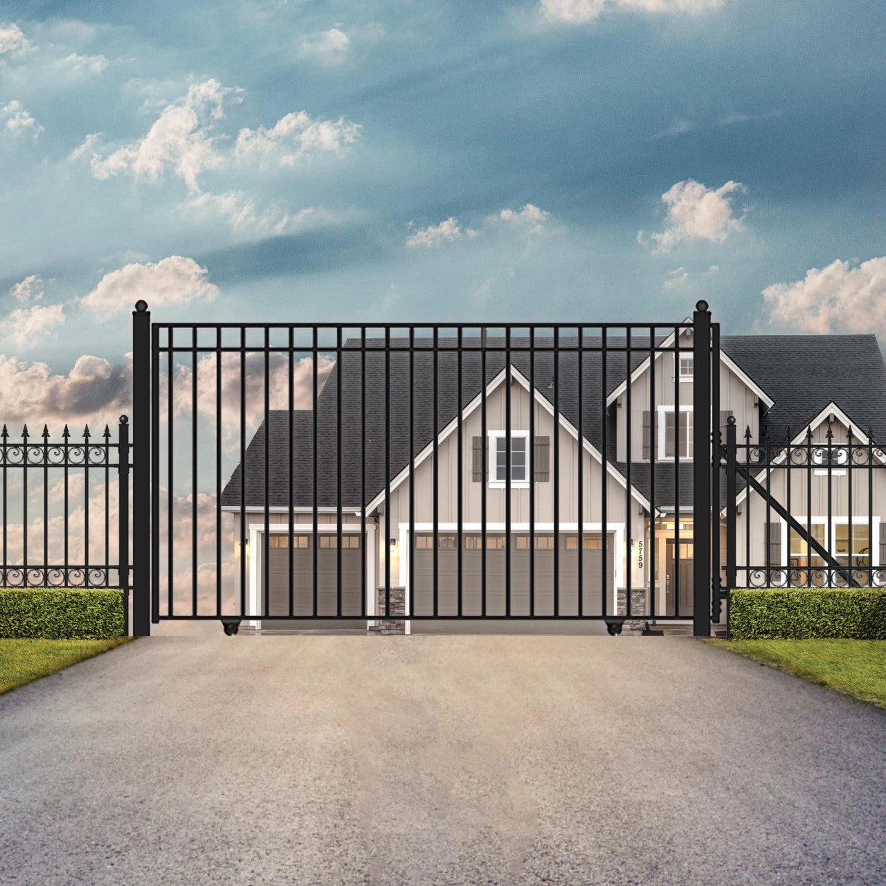 Aleko Automated Steel Sliding Driveway Gate and Gate Opener