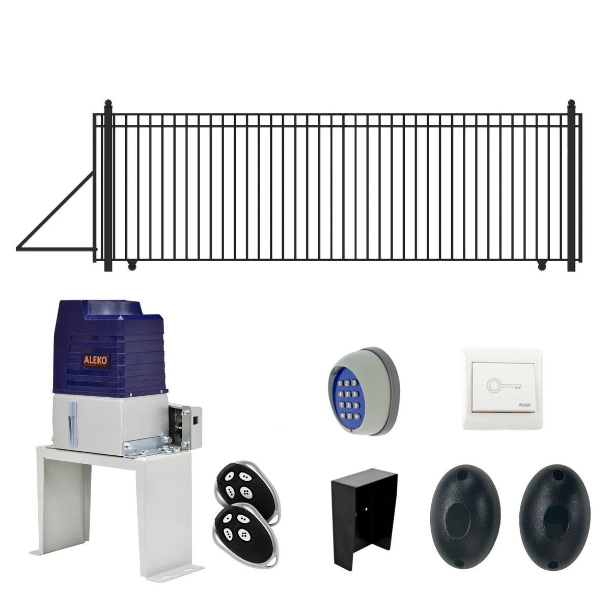 Aleko Automated Steel Sliding Driveway Gate and Gate Opener