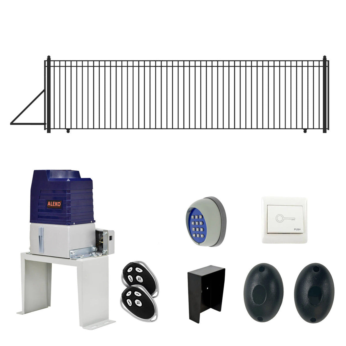 Aleko Automated Steel Sliding Driveway Gate and Gate Opener
