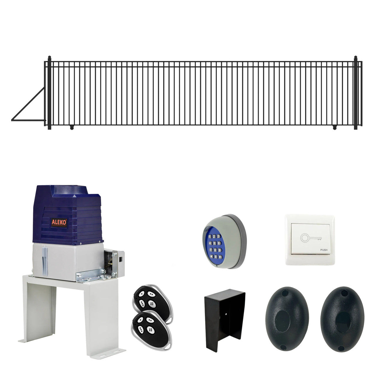 Aleko Automated Steel Sliding Driveway Gate and Gate Opener