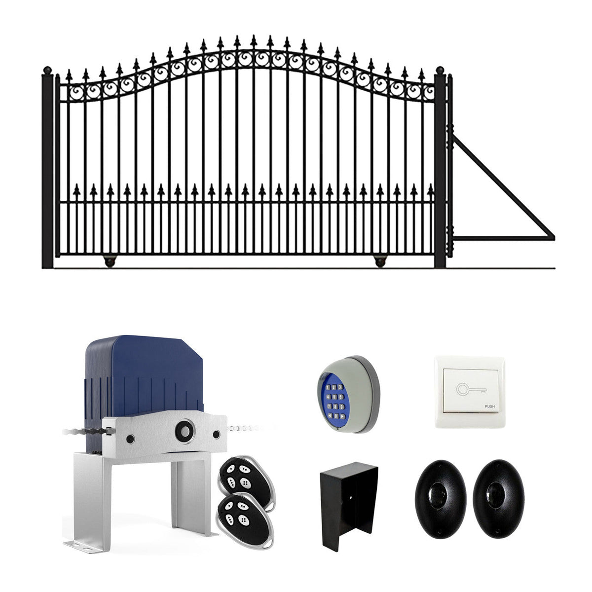 Aleko Automated Steel Sliding Driveway Gate and Gate Opener