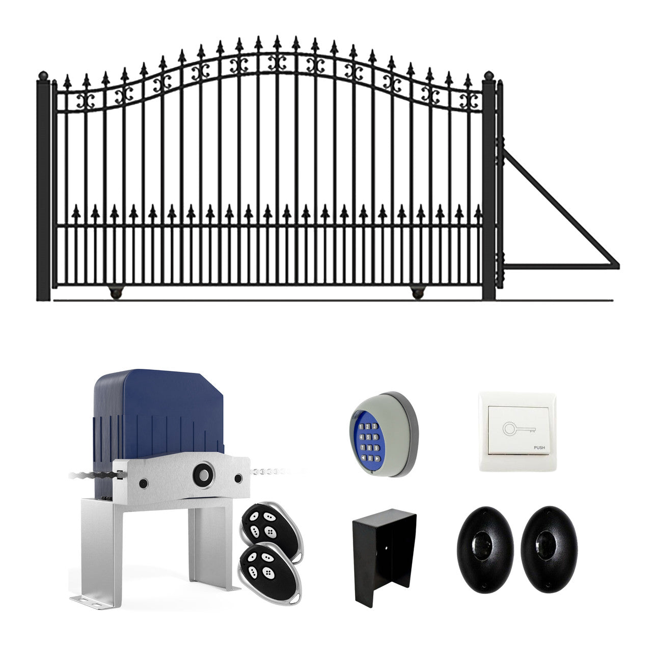 Aleko Automated Steel Sliding Driveway Gate and Gate Opener