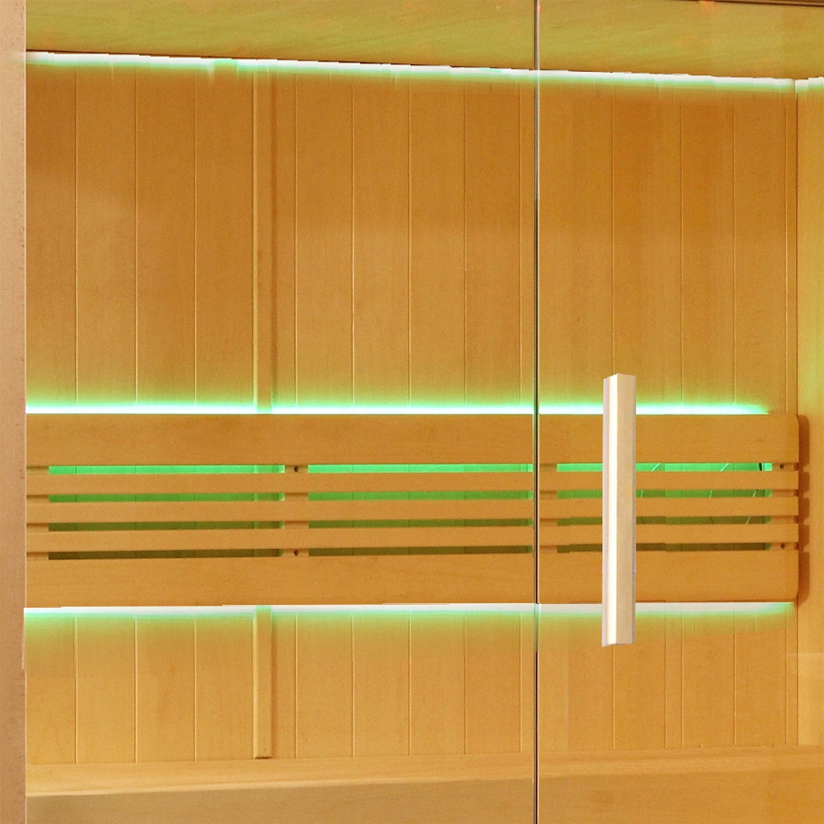 Aleko Canadian Hemlock Indoor Wet Dry Sauna with LED Lights