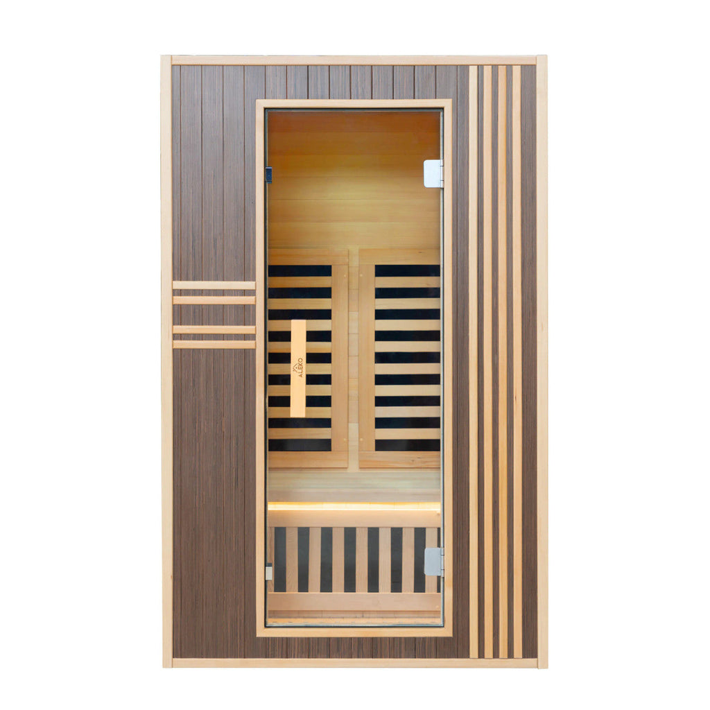 Aleko Canadian Hemlock Infrared Sauna – Brown - 1-2 Person