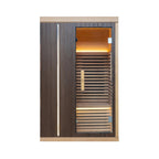 Aleko Canadian Hemlock Infrared Sauna – Walnut Finish - 1-2
