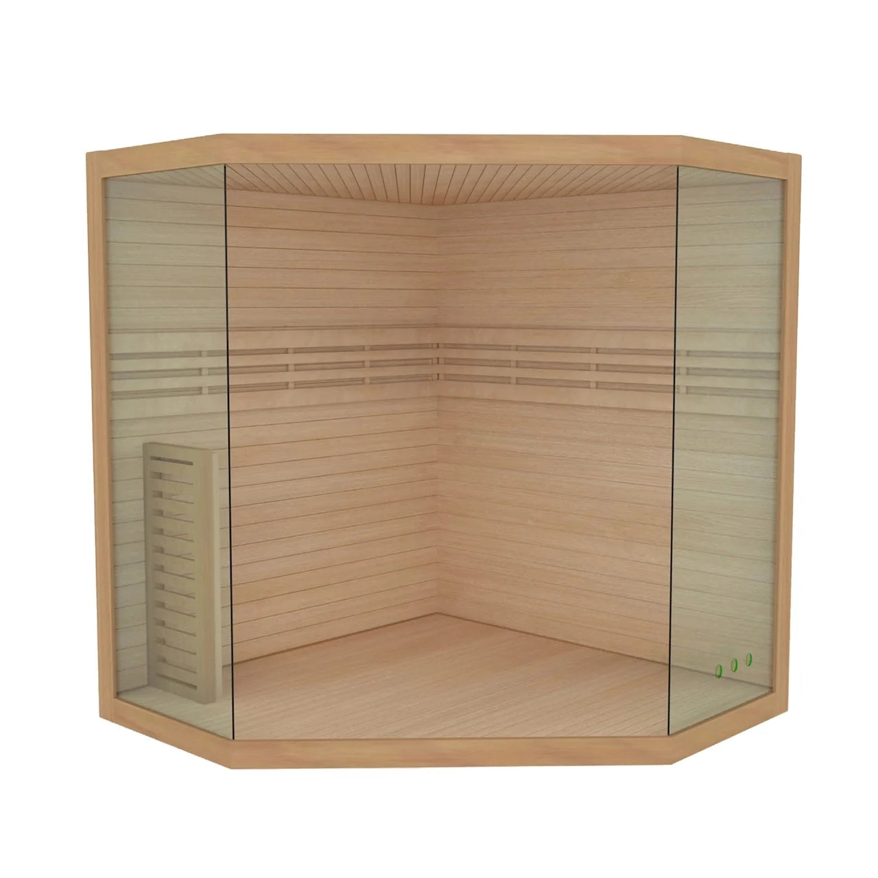 Aleko Canadian Hemlock Luxury Indoor Wet Dry Sauna with LED
