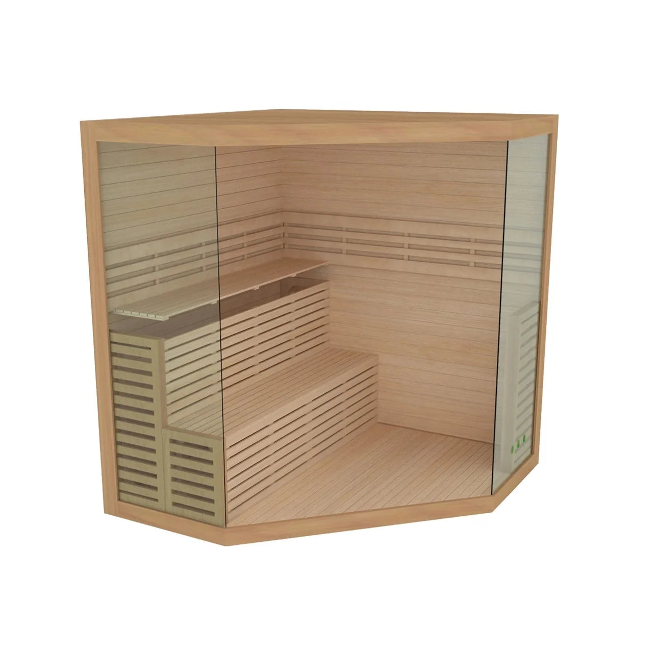 Aleko Canadian Hemlock Luxury Indoor Wet Dry Sauna with LED