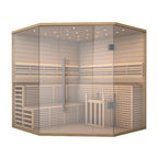 Aleko Canadian Hemlock Luxury Indoor Wet Dry Sauna with LED