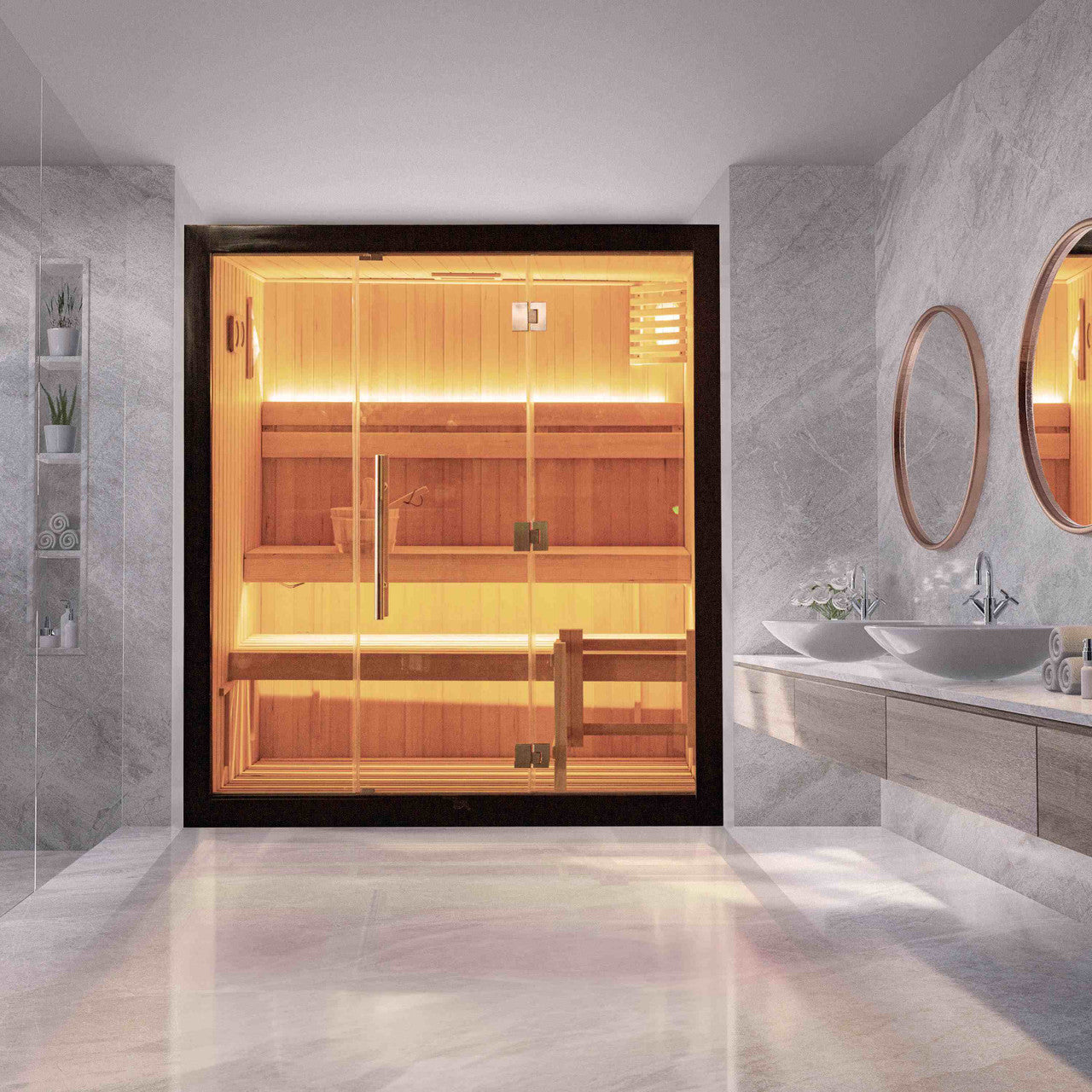 Aleko Canadian Hemlock Traditional Indoor Sauna – 4.5 kW UL