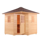 Aleko Canadian Hemlock Wet Dry Outdoor Sauna with Asphalt