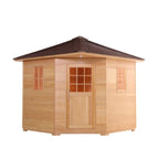 Aleko Canadian Hemlock Wet Dry Outdoor Sauna with Asphalt