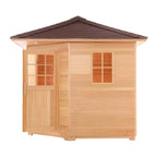 Aleko Canadian Hemlock Wet Dry Outdoor Sauna with Asphalt