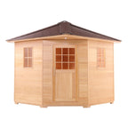 Aleko Canadian Hemlock Wet Dry Outdoor Sauna with Asphalt