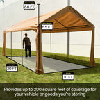 Aleko Carports Heavy Duty Outdoor Canopy Carport Tent - 10