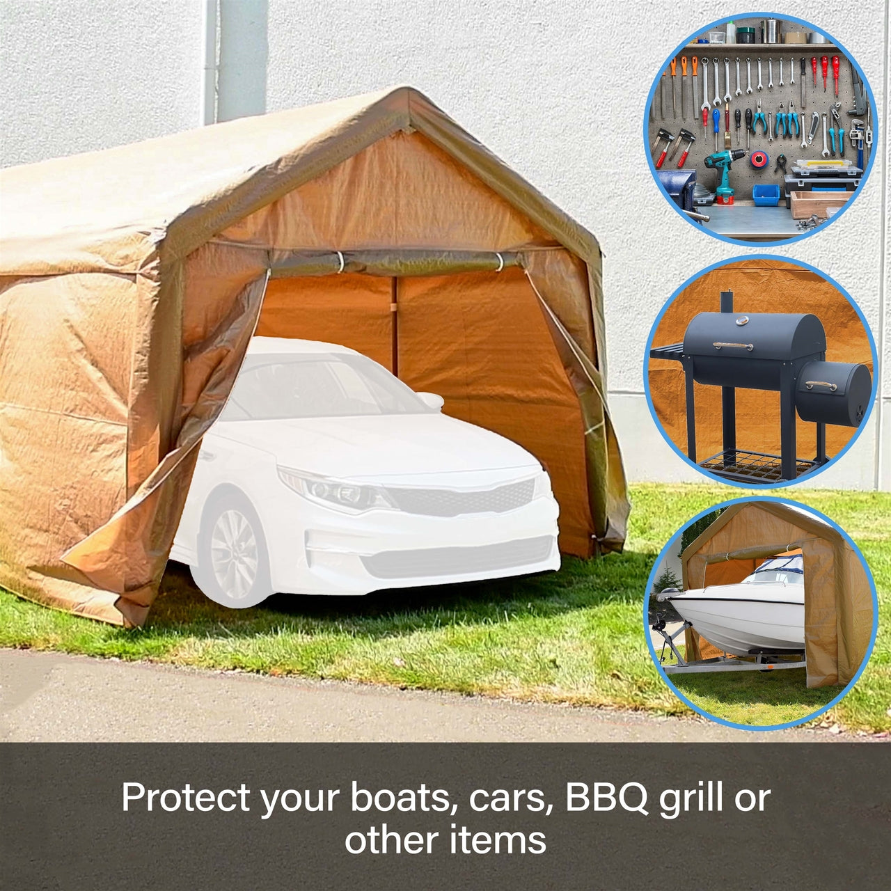 Aleko Carports Heavy Duty Outdoor Canopy Carport Tent - 10