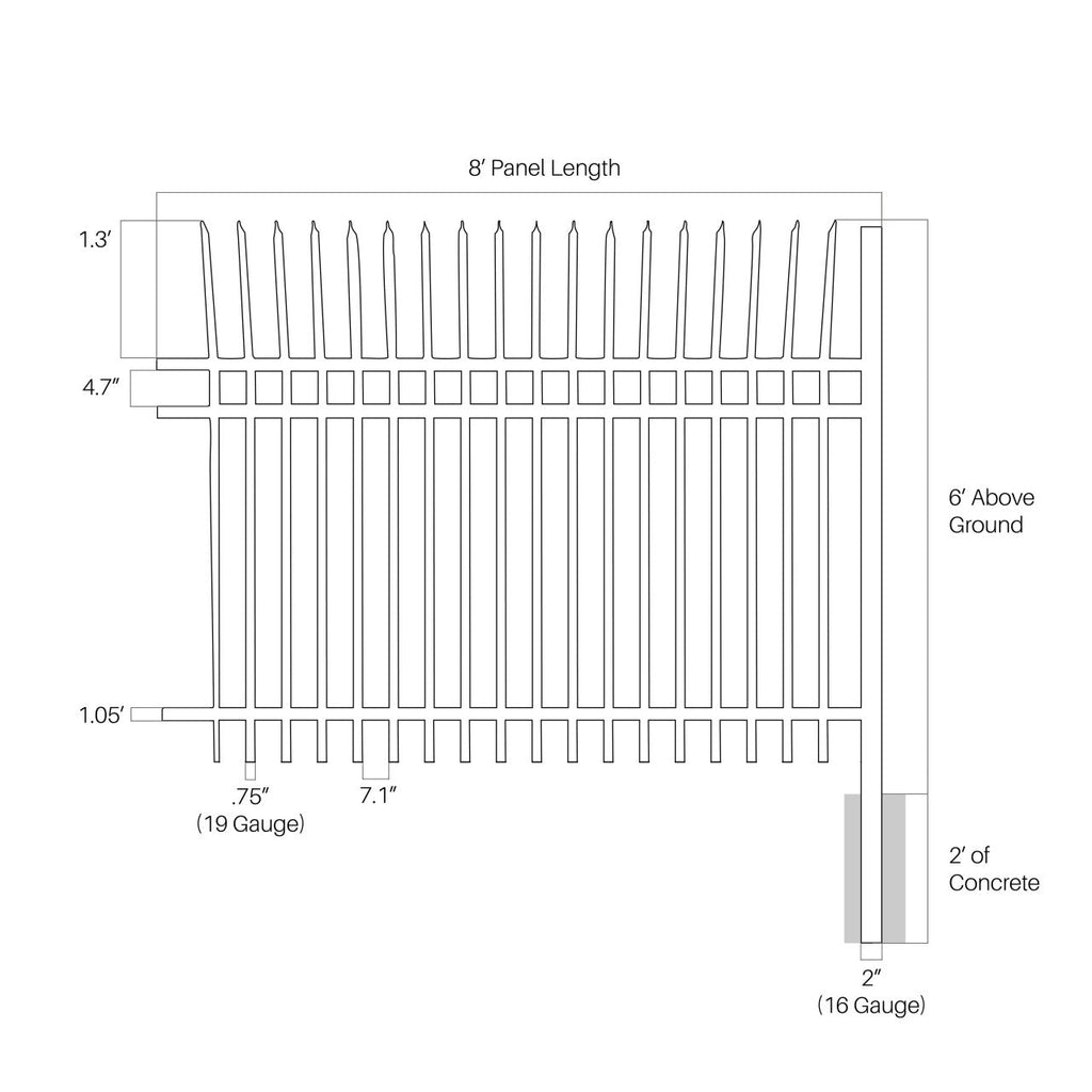 Aleko Commercial Grade 8-Panel Steel Fence Kit – Athens –