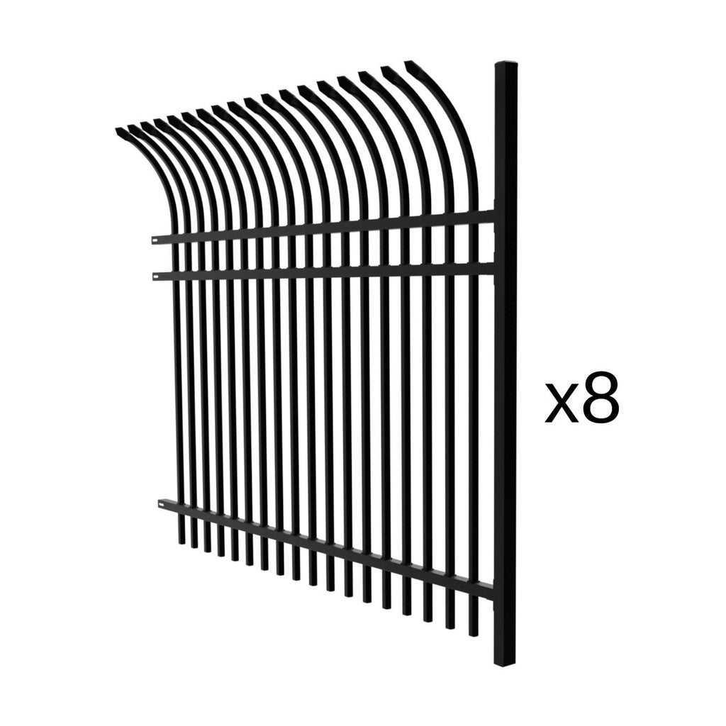 Aleko Commercial Grade 8-Panel Steel Fence Kit – Athens –